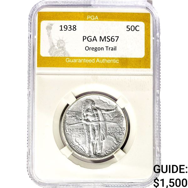 1938-D Oregon Trail Half Dollar PGA MS67