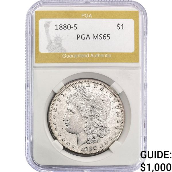 1880-S Morgan Silver Dollar PGA MS65 PL