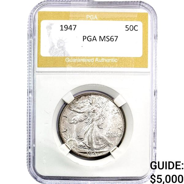1947-D Walking Liberty Half Dollar PGA MS67