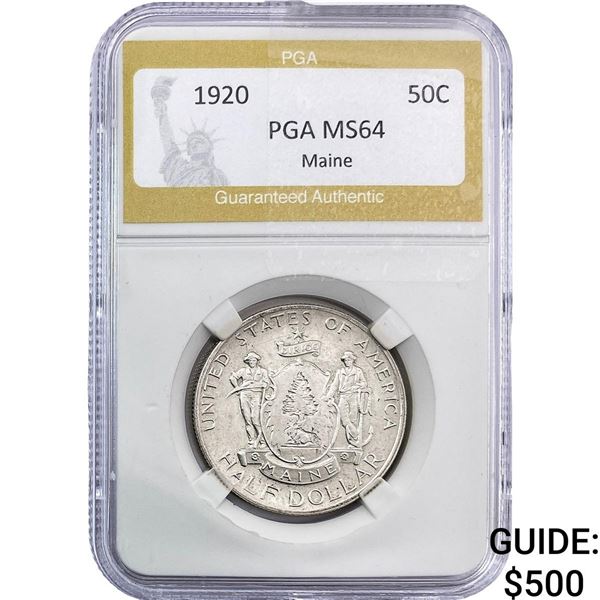 1920 Maine Half Dollar PGA MS64