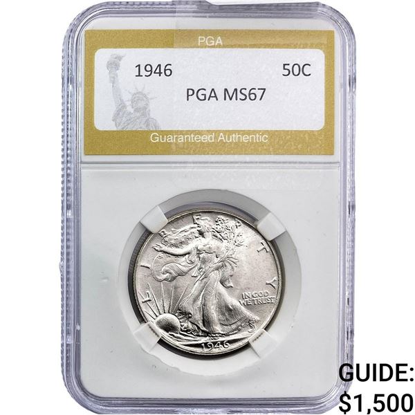 1946 Walking Liberty Half Dollar PGA MS67