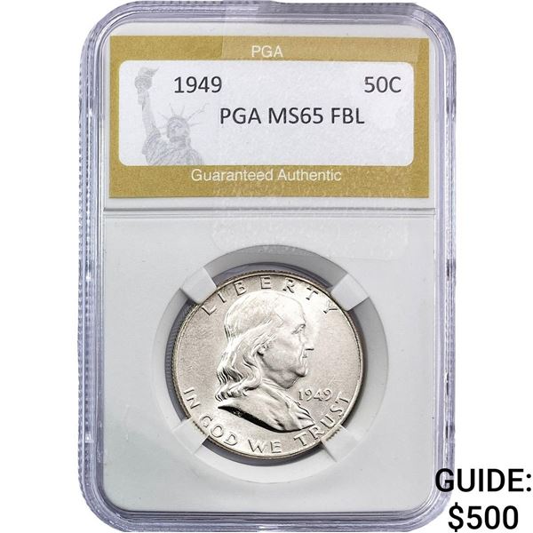 1949 Franklin Half Dollar PGA MS65 FBL