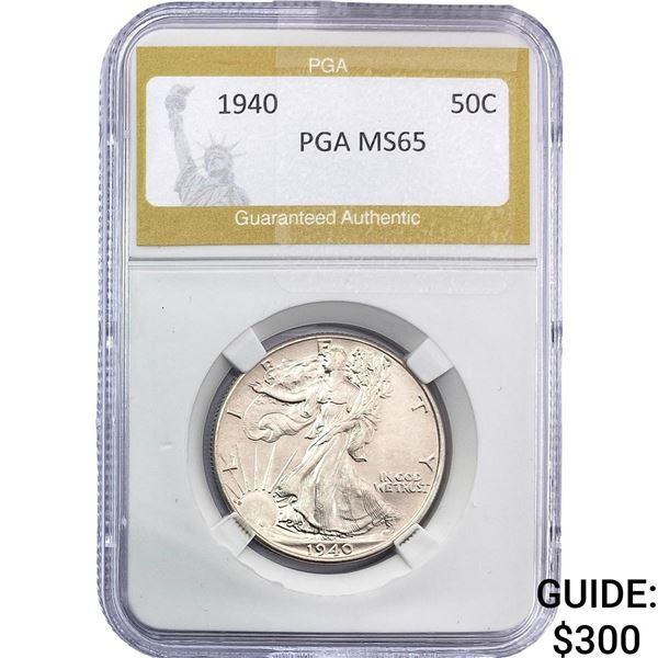1940 Walking Liberty Half Dollar PGA MS65