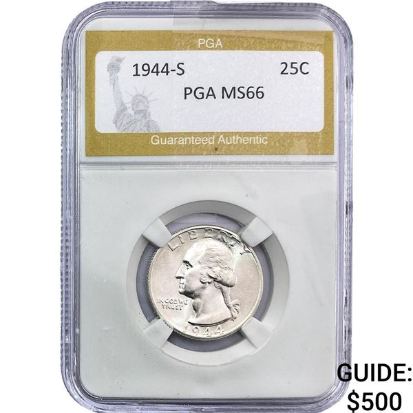 1944-S Washington Silver Quarter PGA MS66