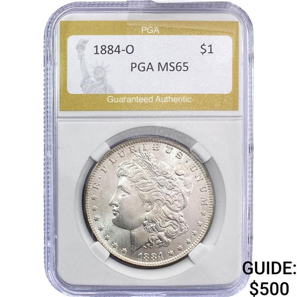 1884-O Morgan Silver Dollar PGA MS65