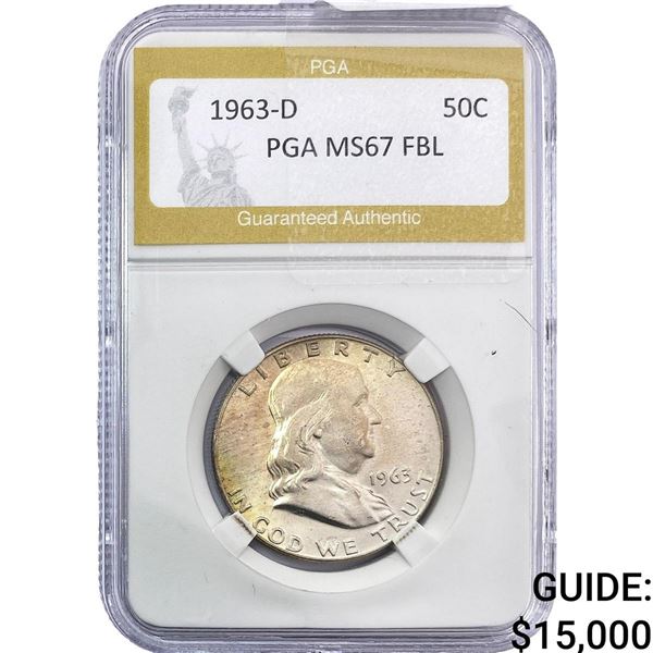 1963-D Franklin Half Dollar PGA MS67 FBL