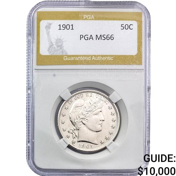 1901 Barber Half Dollar PGA MS66