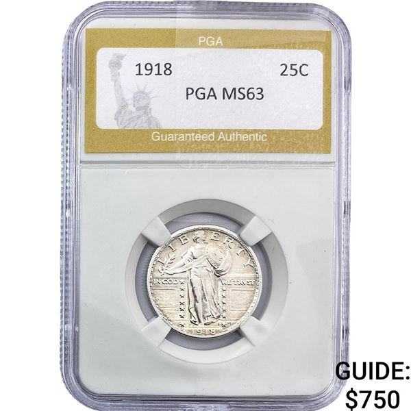 1918 Standing Liberty Quarter PGA MS63