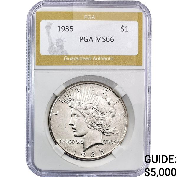 1935 Silver Peace Dollar PGA MS66
