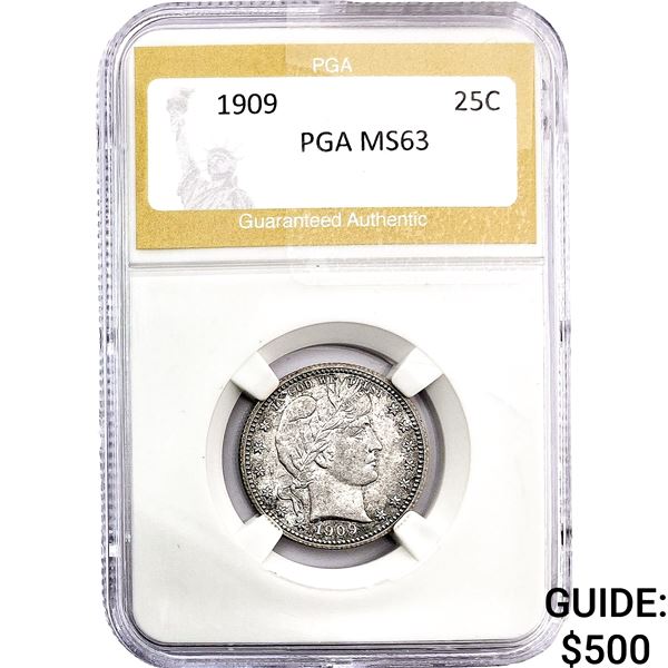 1909 Barber Quarter PGA MS63