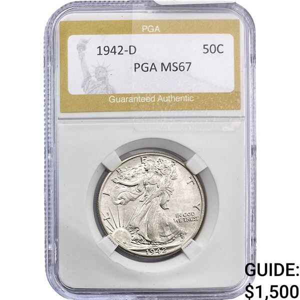 1942-D Walking Liberty Half Dollar PGA MS67