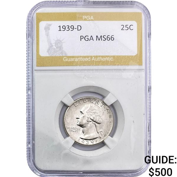 1939-D Washington Silver Quarter PGA MS66