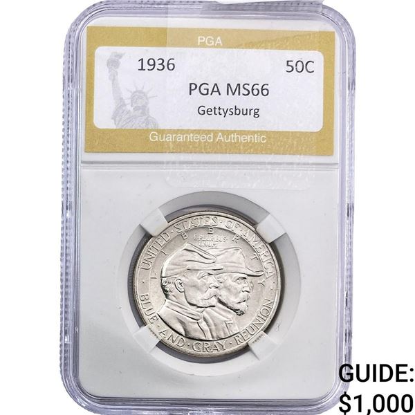 1936 Gettysburg Half Dollar PGA MS66
