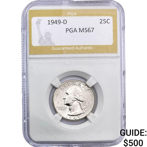 1949-D Washington Silver Quarter PGA MS67