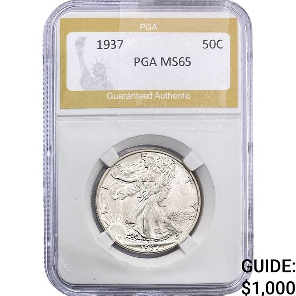 1937 Walking Liberty Half Dollar PGA MS65