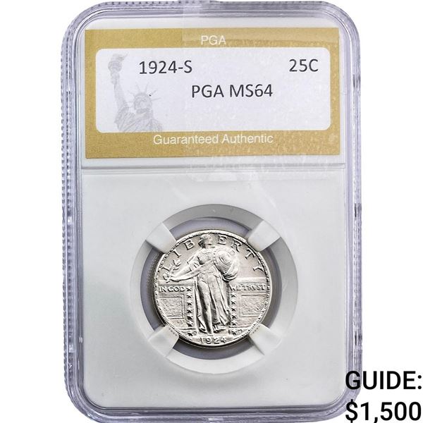 1924-S Standing Liberty Quarter PGA MS64
