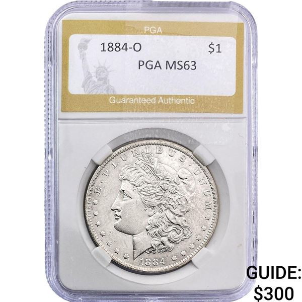 1884-O Morgan Silver Dollar PGA MS63