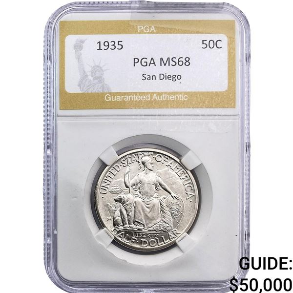 1935 San Diego Half Dollar PGA MS68