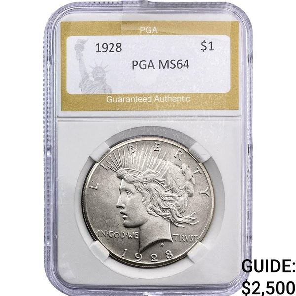 1928 Silver Peace Dollar PGA MS64