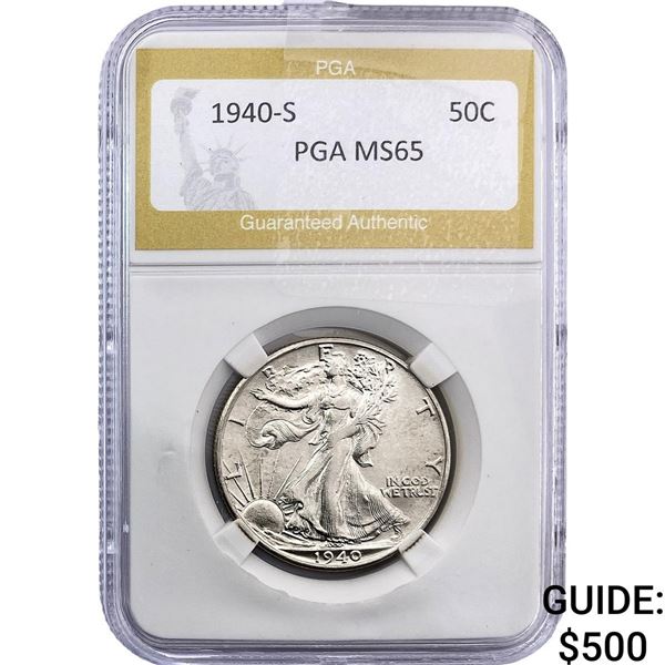 1940-S Walking Liberty Half Dollar PGA MS65
