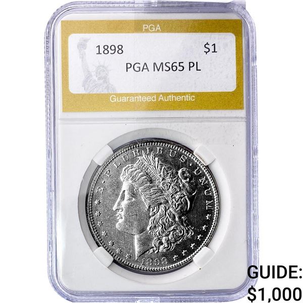1898 Morgan Silver Dollar PGA MS65 PL