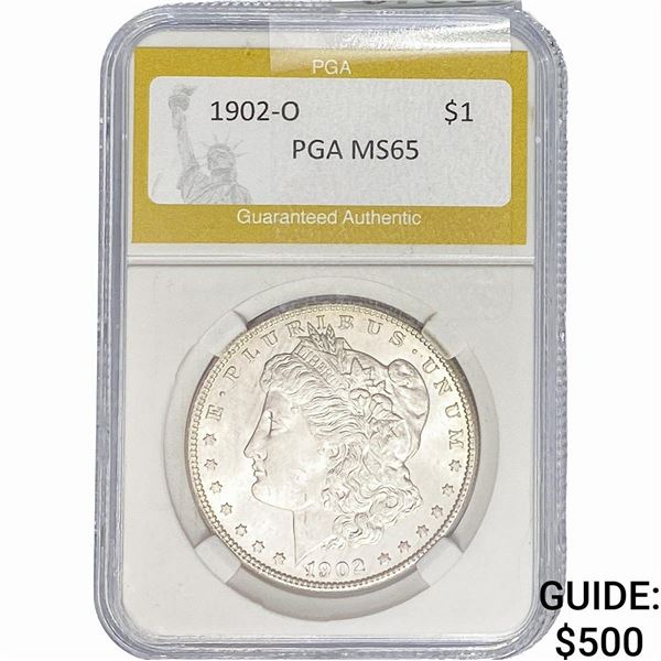 1902-O Morgan Silver Dollar PGA MS65