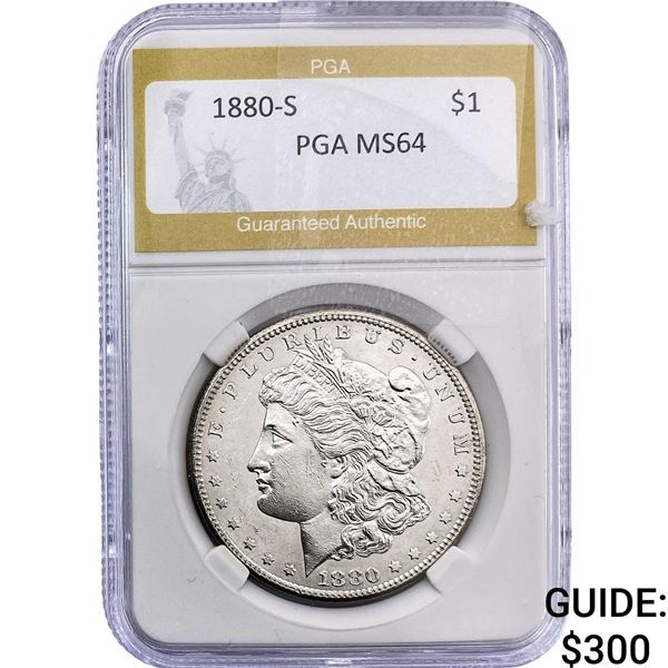1880-S Morgan Silver Dollar PGA MS64