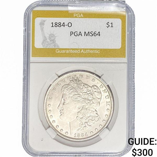 1884-O Morgan Silver Dollar PGA MS64