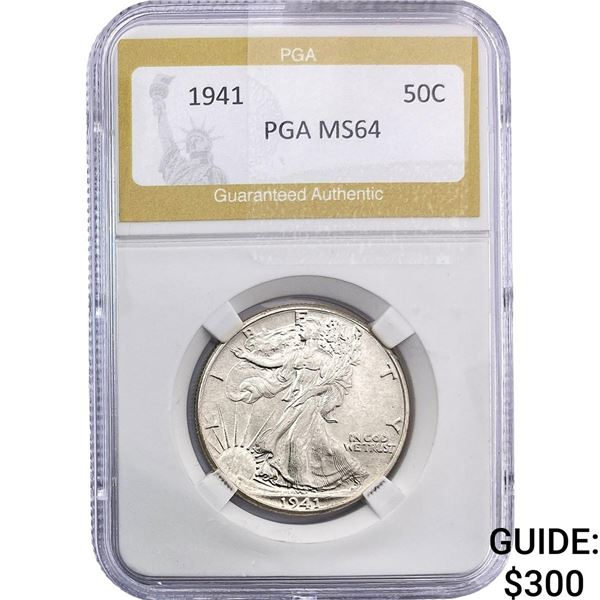 1941 Walking Liberty Half Dollar PGA MS64