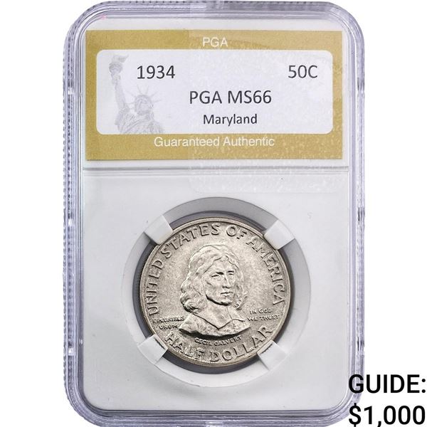 1934 Maryland Half Dollar PGA MS66