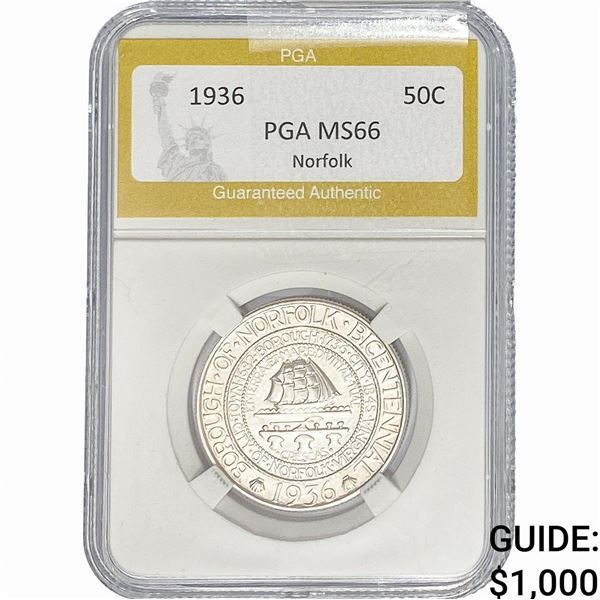 1936 Norfolk Half Dollar PGA MS66