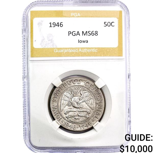 1946 Iowa Half Dollar PGA MS68