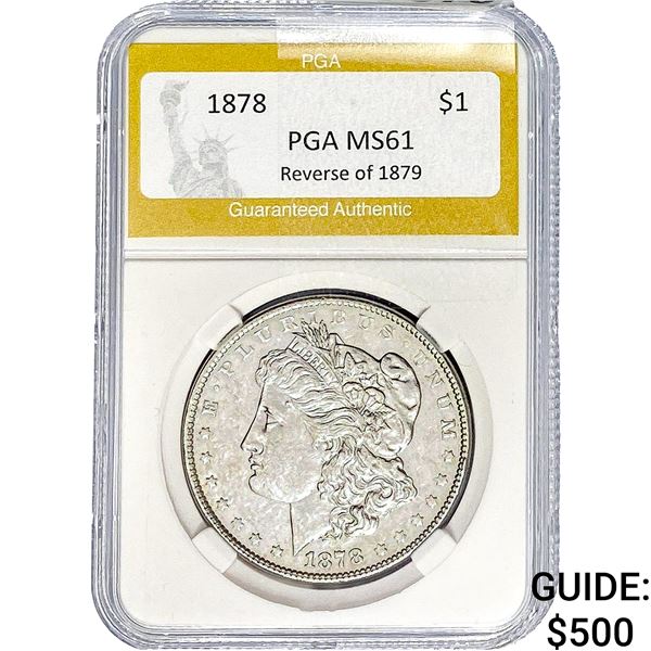1878 Morgan Silver Dollar PGA MS61 REV 79
