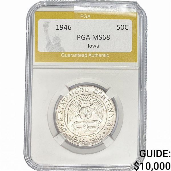 1946 Iowa Half Dollar PGA MS68