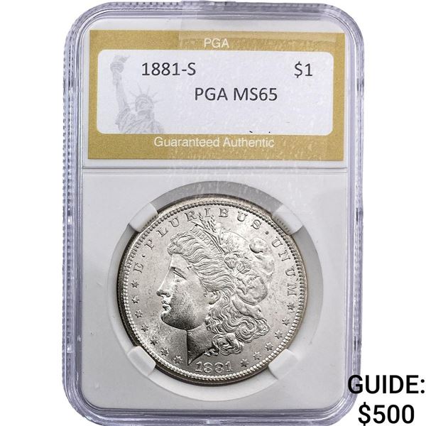 1881-S Morgan Silver Dollar PGA MS65