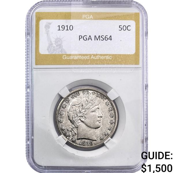 1910 Barber Half Dollar PGA MS64