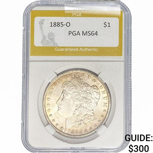 1885-O Morgan Silver Dollar PGA MS64