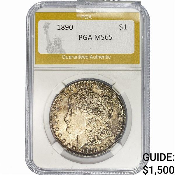 1890 Morgan Silver Dollar PGA MS65