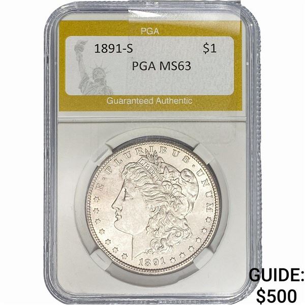 1891-S Morgan Silver Dollar PGA MS63
