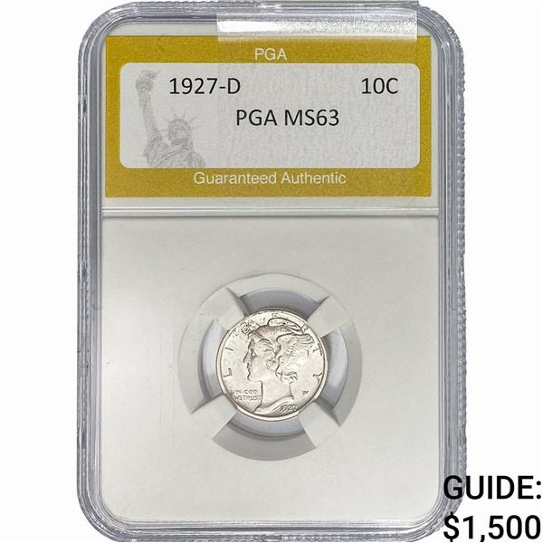 1927-D Mercury Silver Dime PGA MS63