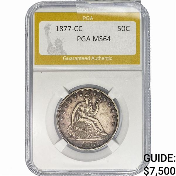 1877-CC Seated Liberty Half Dollar PGA MS64