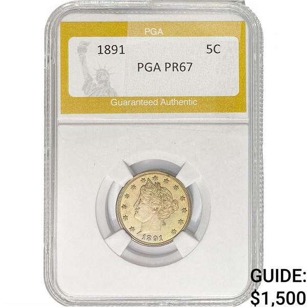 1891 Liberty Victory Nickel PGA PR67