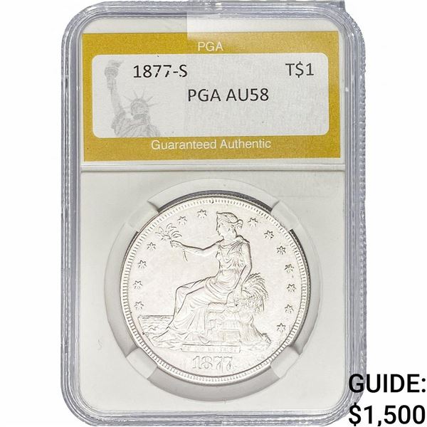1877-S Silver Trade Dollar PGA AU58