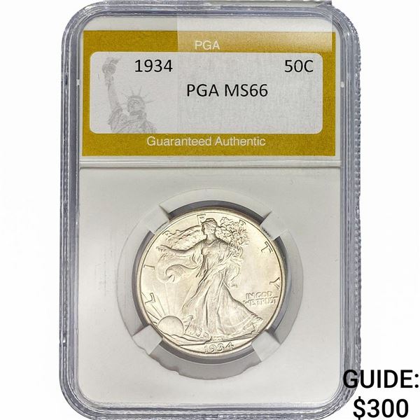 1934 Walking Liberty Half Dollar PGA MS66