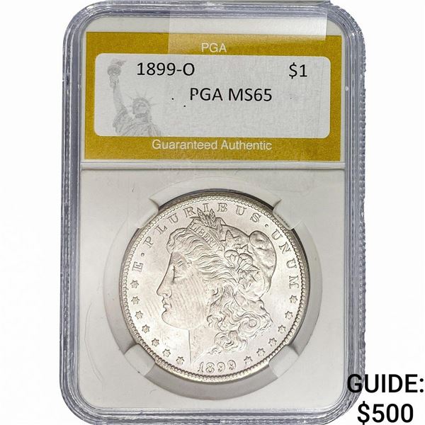 1899-O Morgan Silver Dollar PGA MS65
