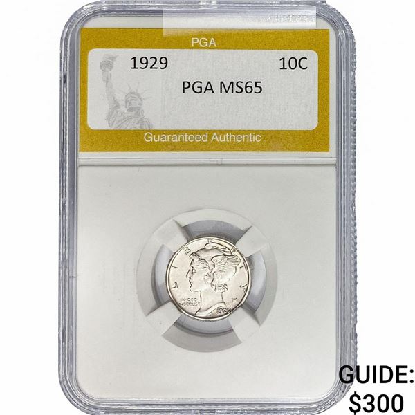 1929 Mercury Silver Dime PGA MS65