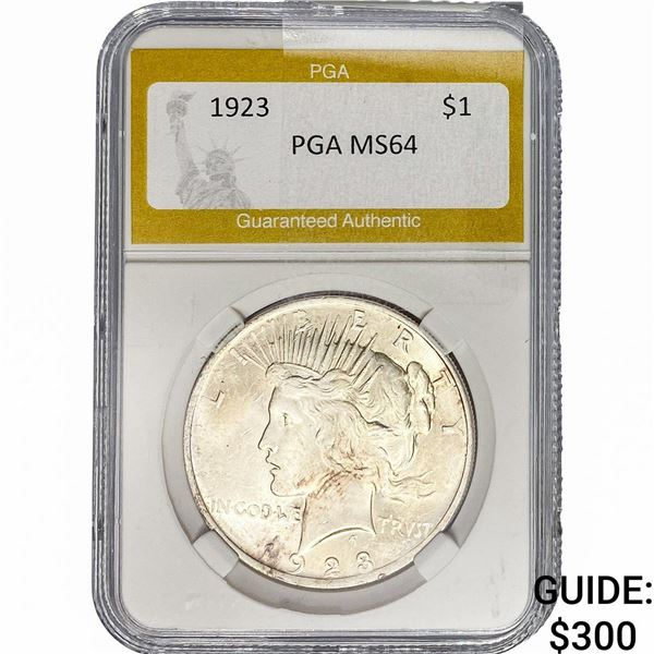 1923 Silver Peace Dollar PGA MS64