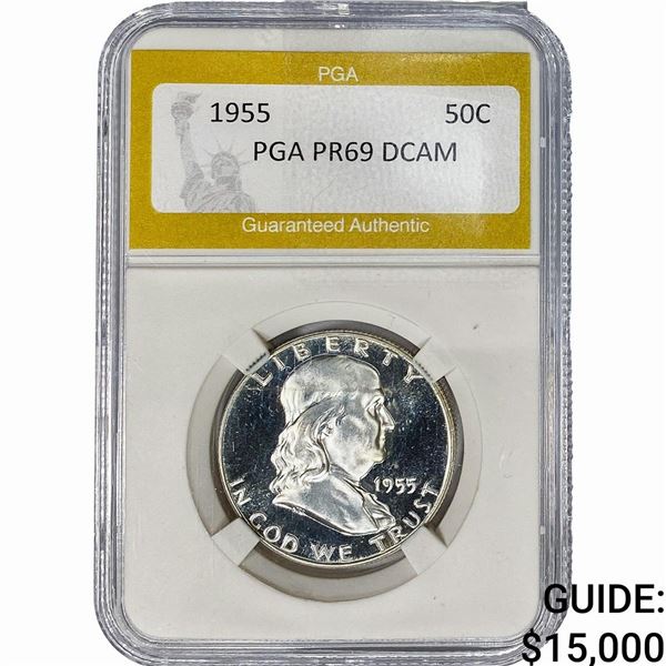 1955 Franklin Half Dollar PGA PR69 DCAM