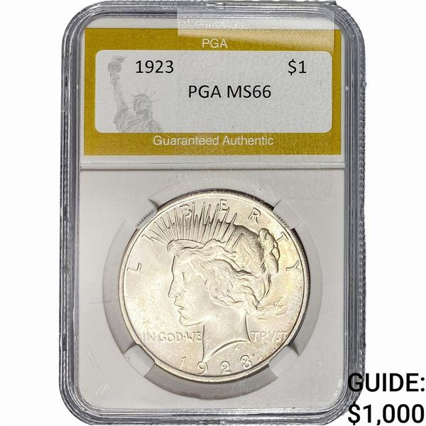 1923 Silver Peace Dollar PGA MS66