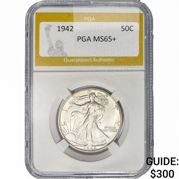 1942 Walking Liberty Half Dollar PGA MS65+